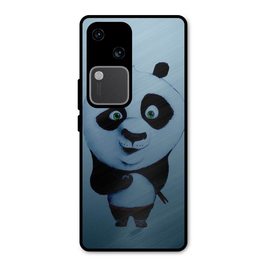 Confused Cute Panda Metal Back Case for Vivo V30