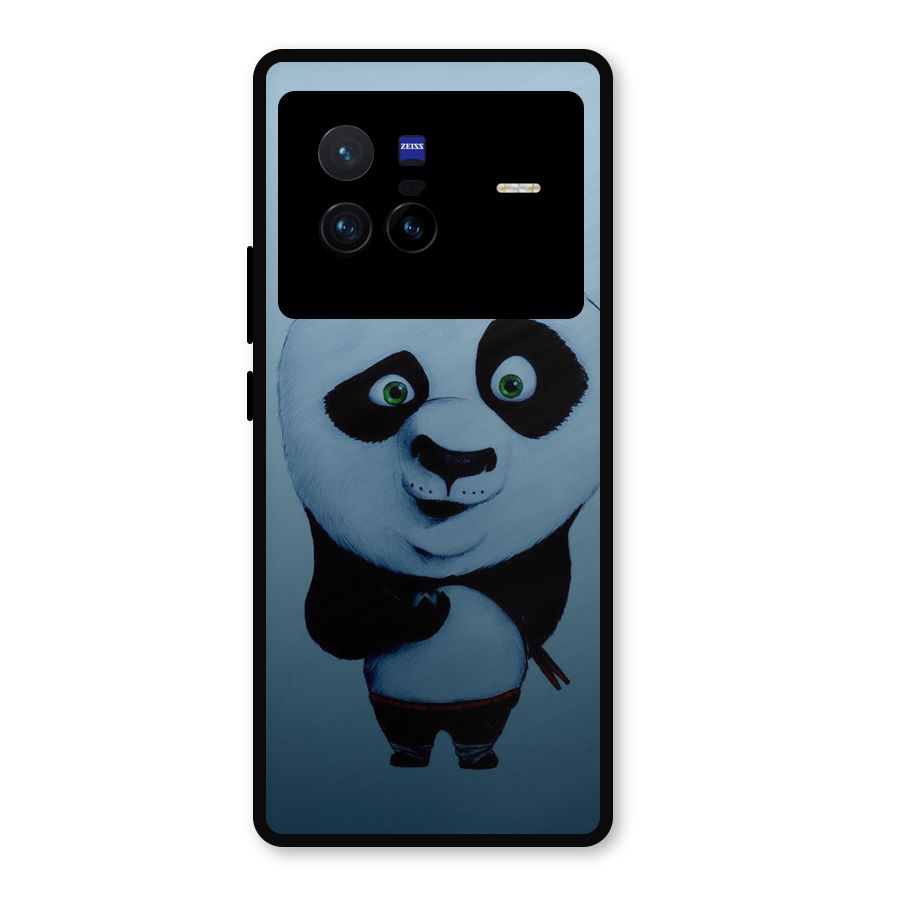 Confused Cute Panda Metal Back Case for Vivo X80