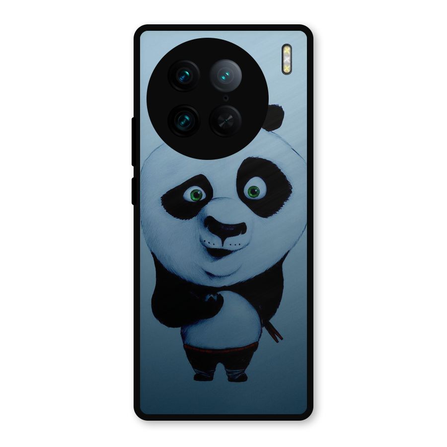 Confused Cute Panda Metal Back Case for Vivo X90 Pro