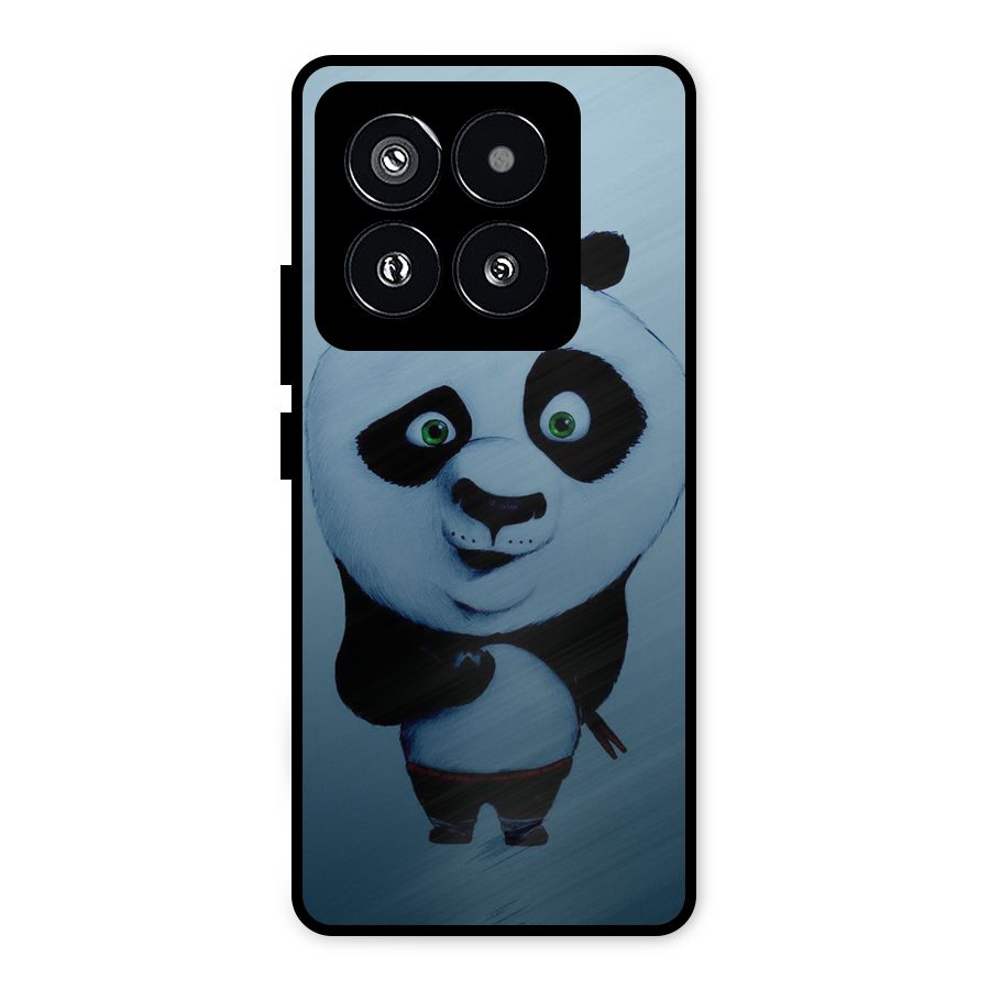 Confused Cute Panda Metal Back Case for Xiaomi 14 Pro
