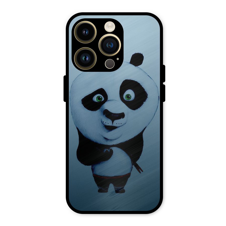 Confused Cute Panda Metal Back Case for iPhone 14 Pro