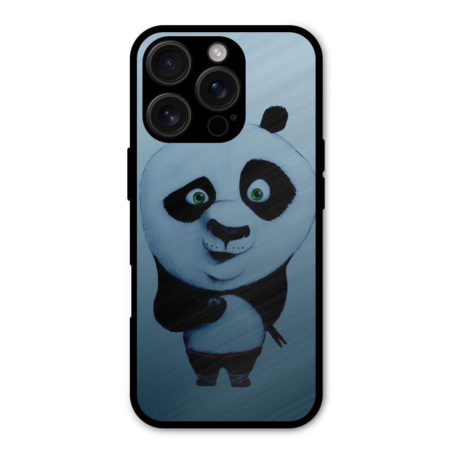 Confused Cute Panda Metal Back Case for iPhone 16 Pro