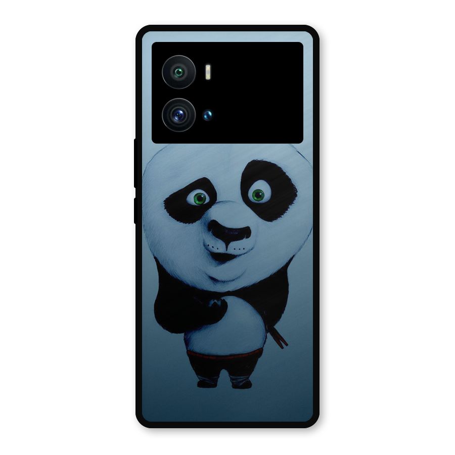 Confused Cute Panda Metal Back Case for iQOO 9 Pro