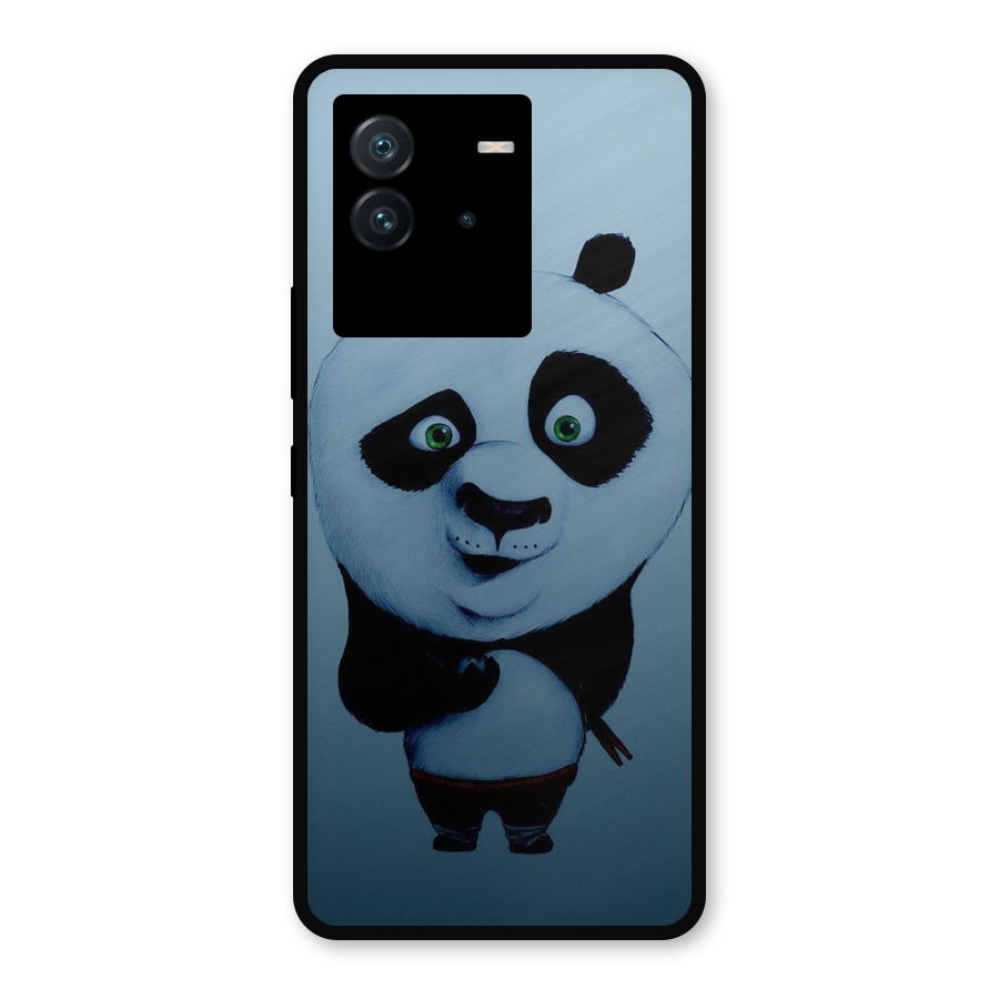 Confused Cute Panda Metal Back Case for iQOO Neo 6 5G