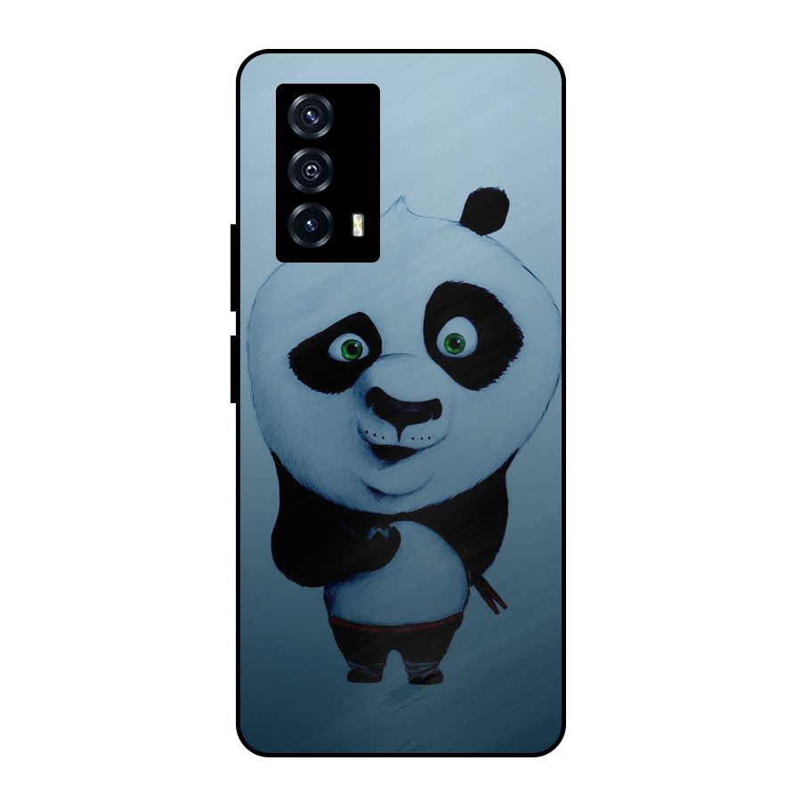 Confused Cute Panda Metal Back Case for iQOO Z5