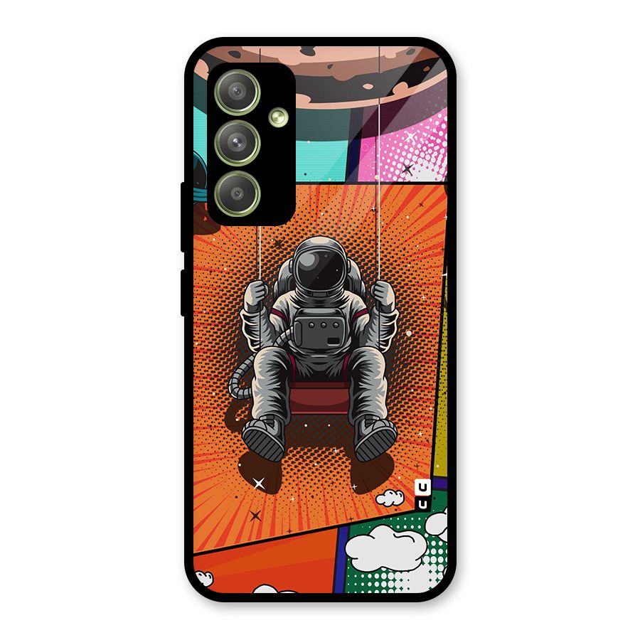 Cool Astraunaut Comic Swing Glass Back Case for Galaxy A54