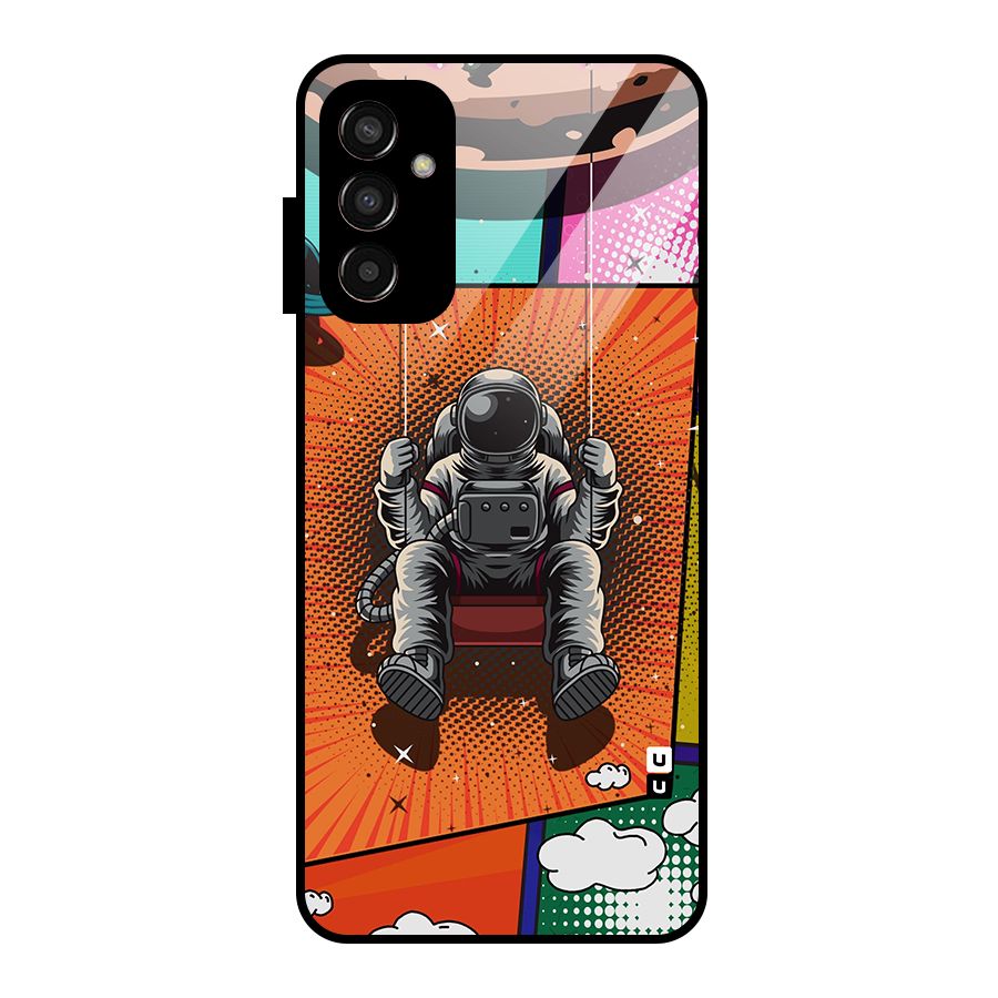 Cool Astraunaut Comic Swing Glass Back Case for Galaxy F13