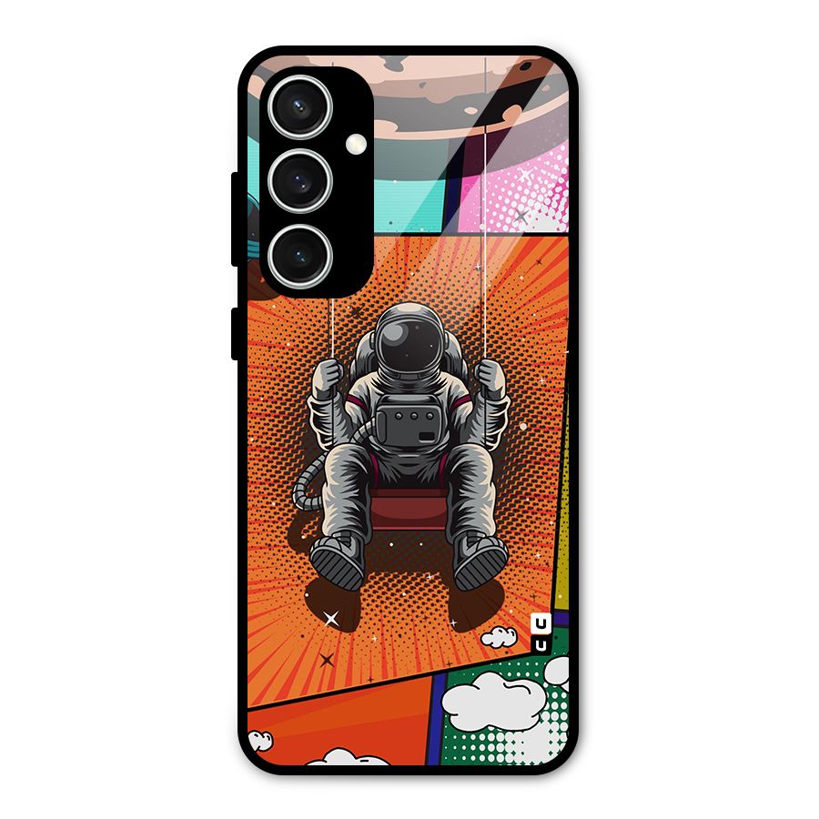 Cool Astraunaut Comic Swing Glass Back Case for Galaxy S23 FE