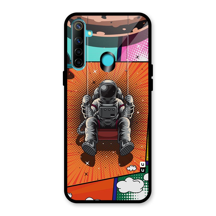 Cool Astraunaut Comic Swing Glass Back Case for Realme Narzo 10