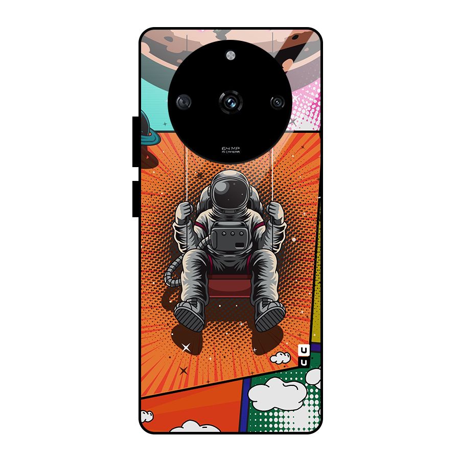 Cool Astraunaut Comic Swing Glass Back Case for Realme Narzo 60 5G