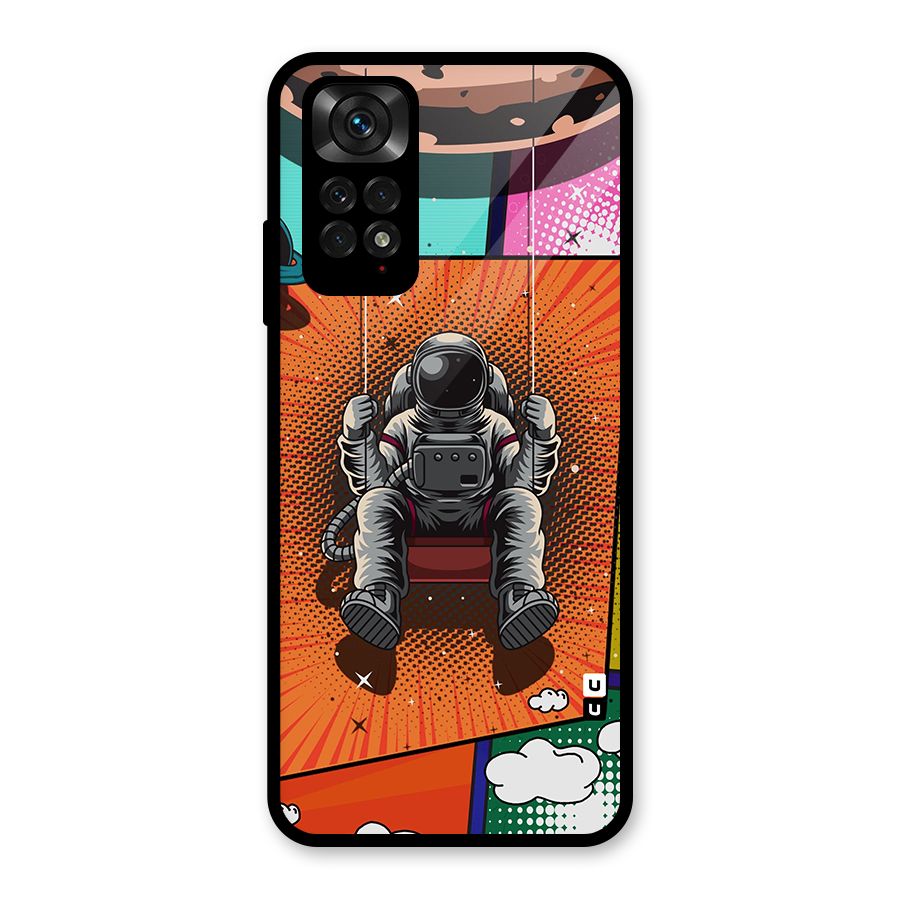 Cool Astraunaut Comic Swing Glass Back Case for Redmi Note 11S