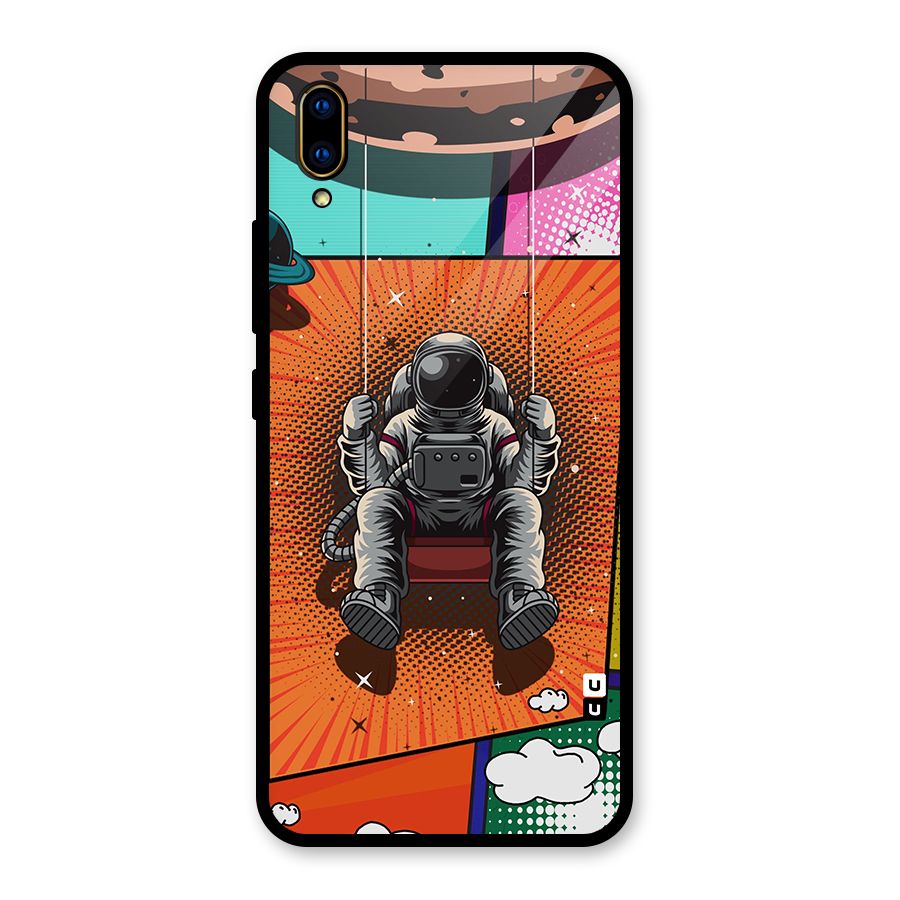 Cool Astraunaut Comic Swing Glass Back Case for Vivo V11 Pro
