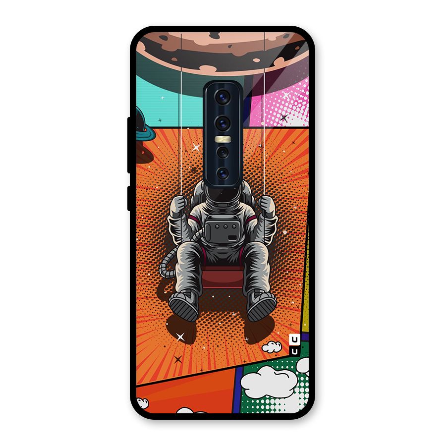 Cool Astraunaut Comic Swing Glass Back Case for Vivo V17 Pro