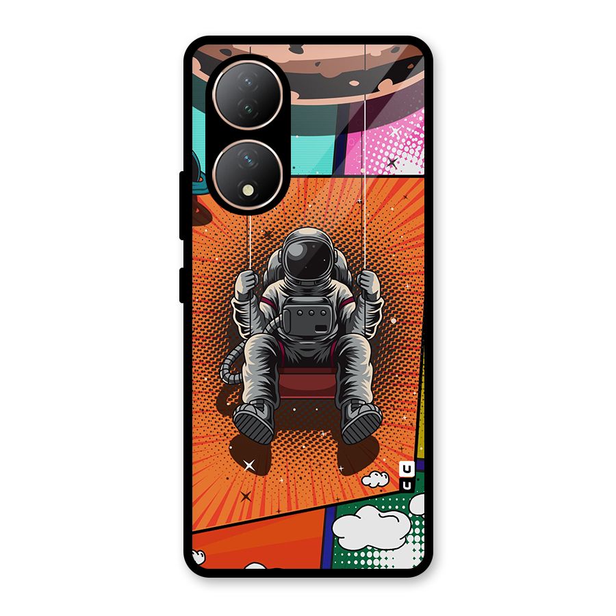 Cool Astraunaut Comic Swing Glass Back Case for Vivo Y100A