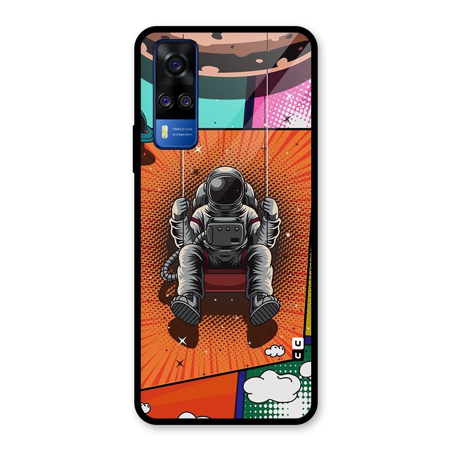 Cool Astraunaut Comic Swing Glass Back Case for Vivo Y31