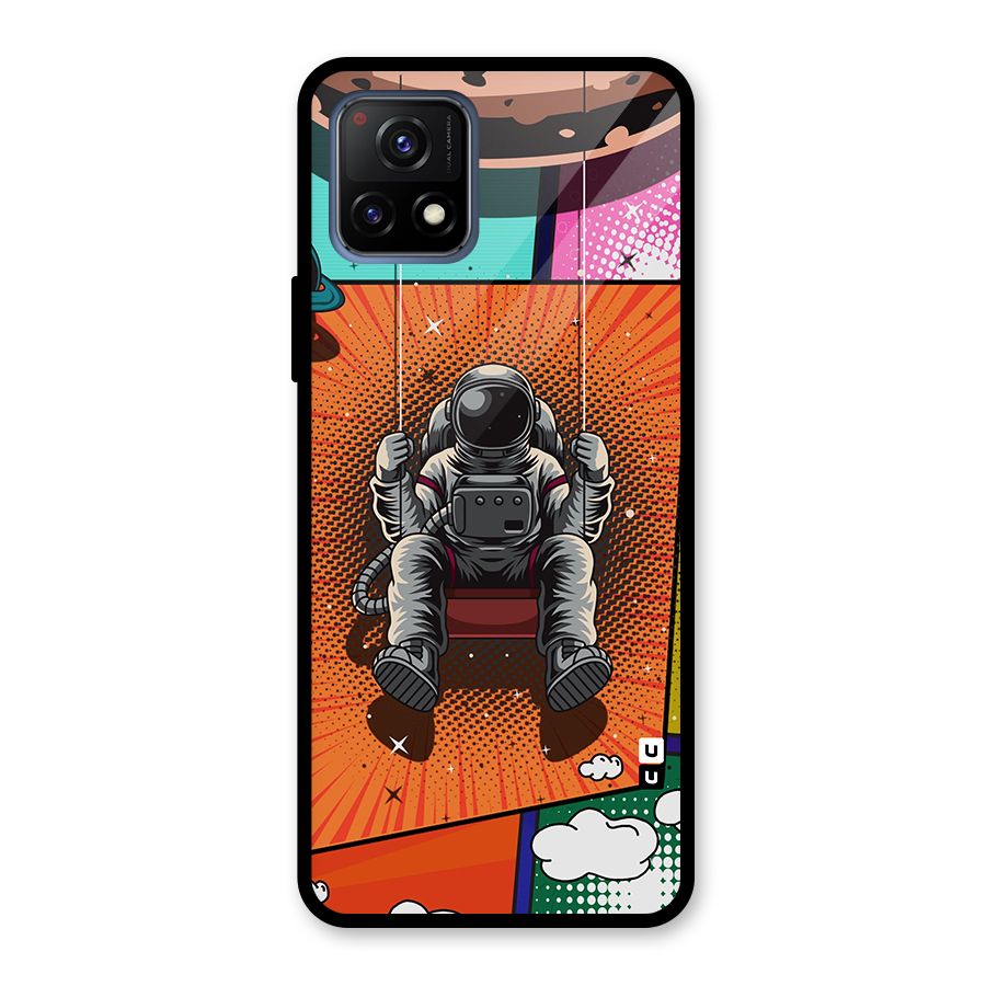 Cool Astraunaut Comic Swing Glass Back Case for Vivo Y72 5G