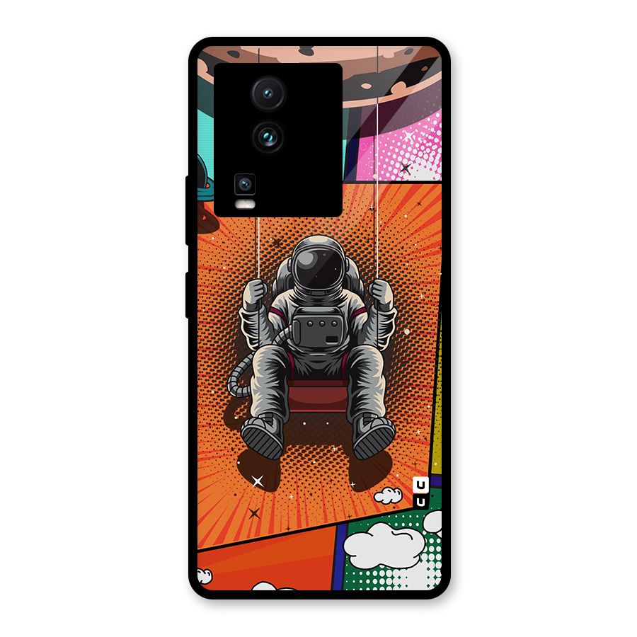 Cool Astraunaut Comic Swing Glass Back Case for Vivo iQOO Neo 7