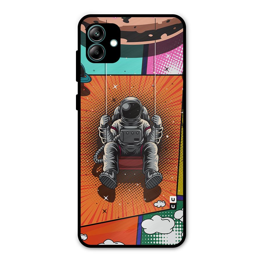 Cool Astraunaut Comic Swing Metal Back Case for Galaxy A04