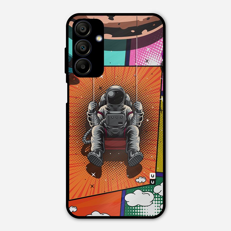 Cool Astraunaut Comic Swing Metal Back Case for Galaxy A15 5G