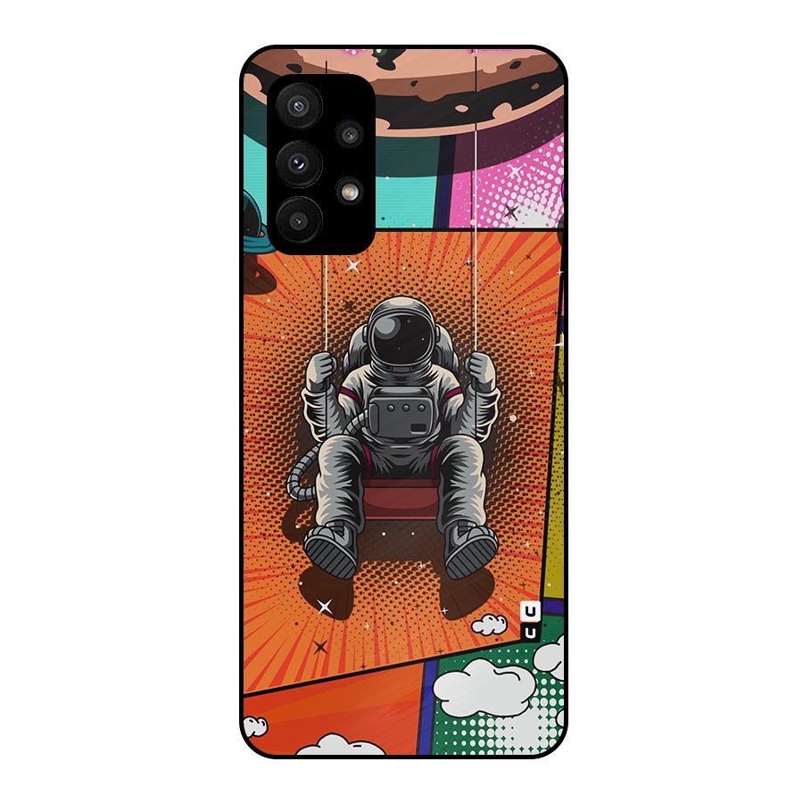 Cool Astraunaut Comic Swing Metal Back Case for Galaxy A23