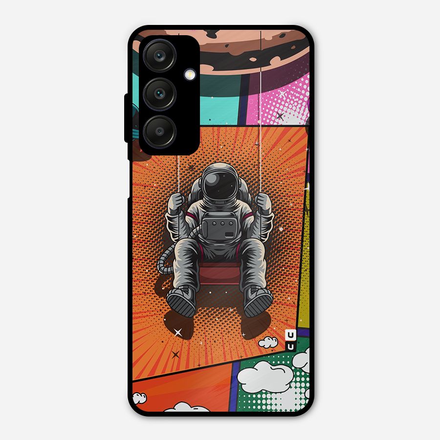 Cool Astraunaut Comic Swing Metal Back Case for Galaxy A25 5G