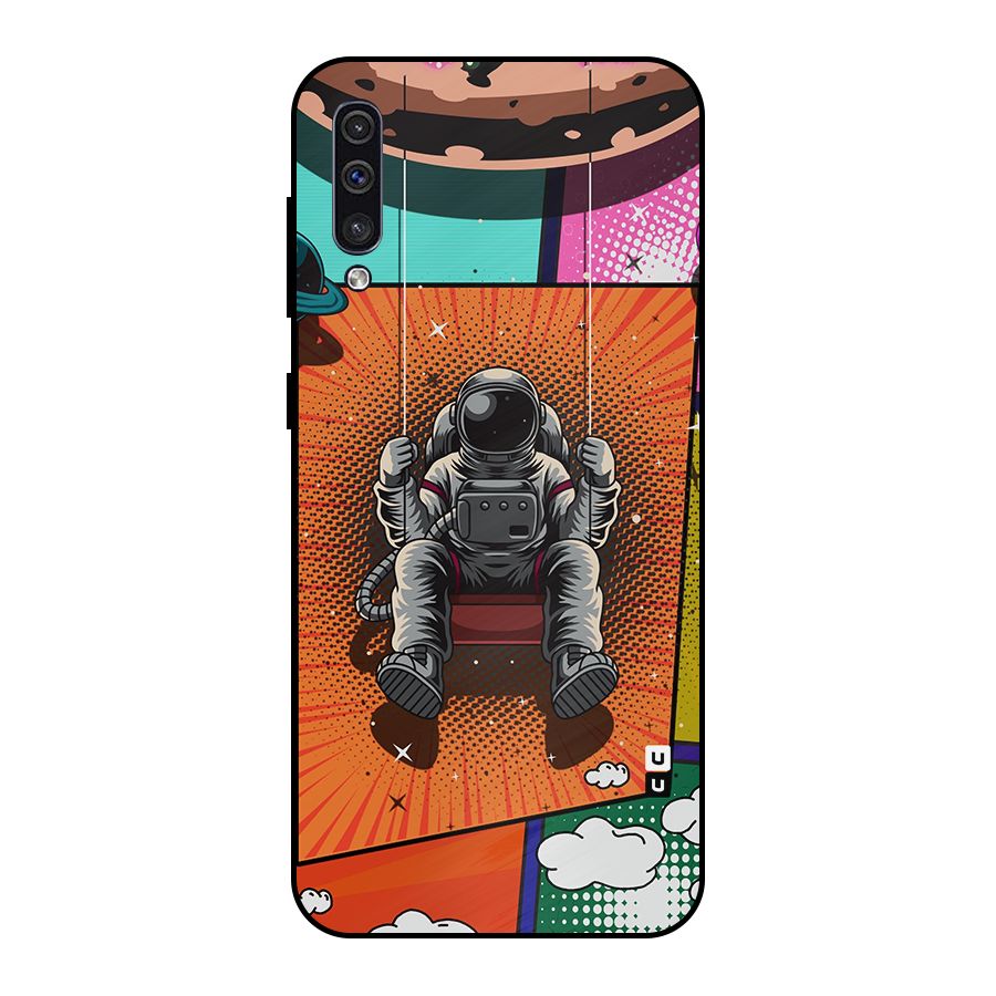 Cool Astraunaut Comic Swing Metal Back Case for Galaxy A50