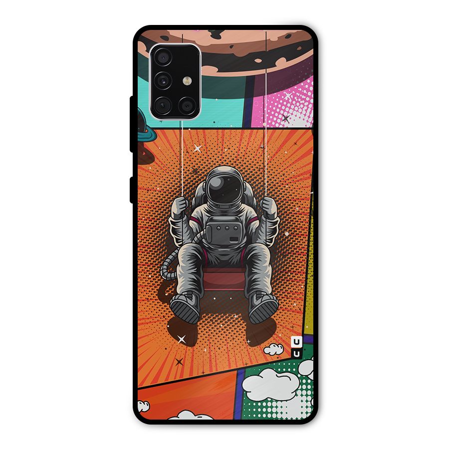 Cool Astraunaut Comic Swing Metal Back Case for Galaxy A51