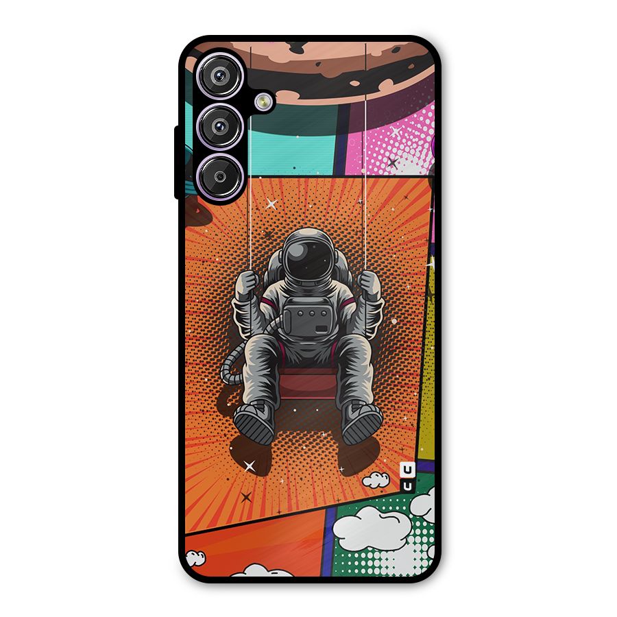 Cool Astraunaut Comic Swing Metal Back Case for Galaxy F15