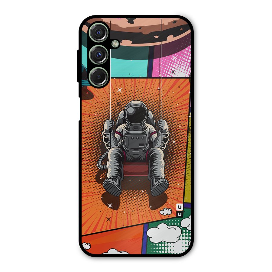 Cool Astraunaut Comic Swing Metal Back Case for Galaxy F34
