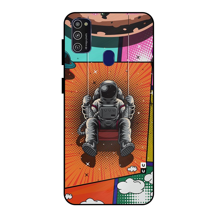 Cool Astraunaut Comic Swing Metal Back Case for Galaxy M30s
