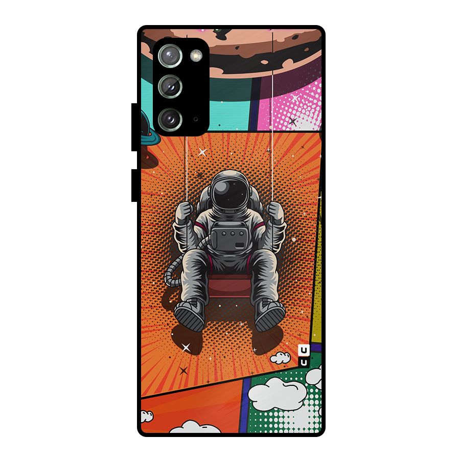 Cool Astraunaut Comic Swing Metal Back Case for Galaxy Note 20