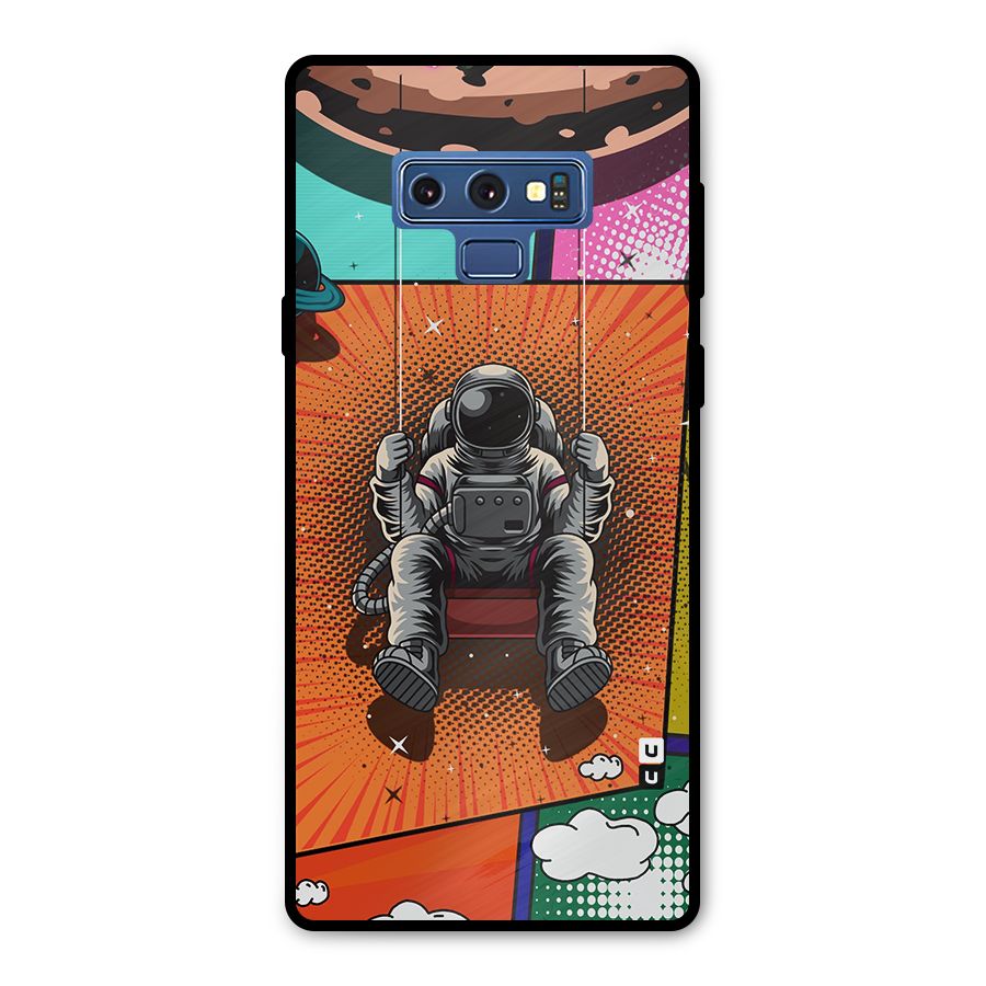 Cool Astraunaut Comic Swing Metal Back Case for Galaxy Note 9