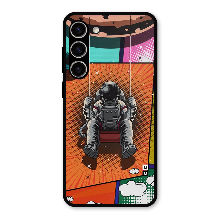 Cool Astraunaut Comic Swing Metal Back Case for Galaxy S23 Plus