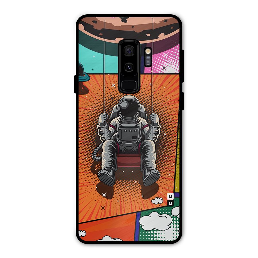 Cool Astraunaut Comic Swing Metal Back Case for Galaxy S9 Plus