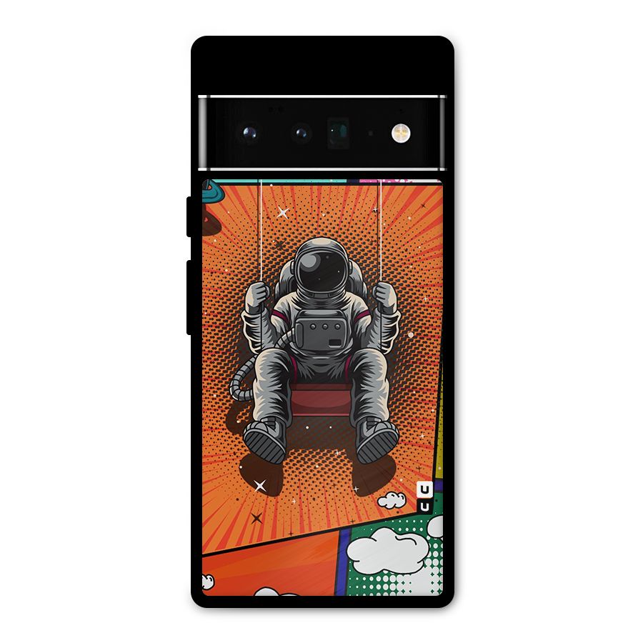 Cool Astraunaut Comic Swing Metal Back Case for Google Pixel 6 Pro