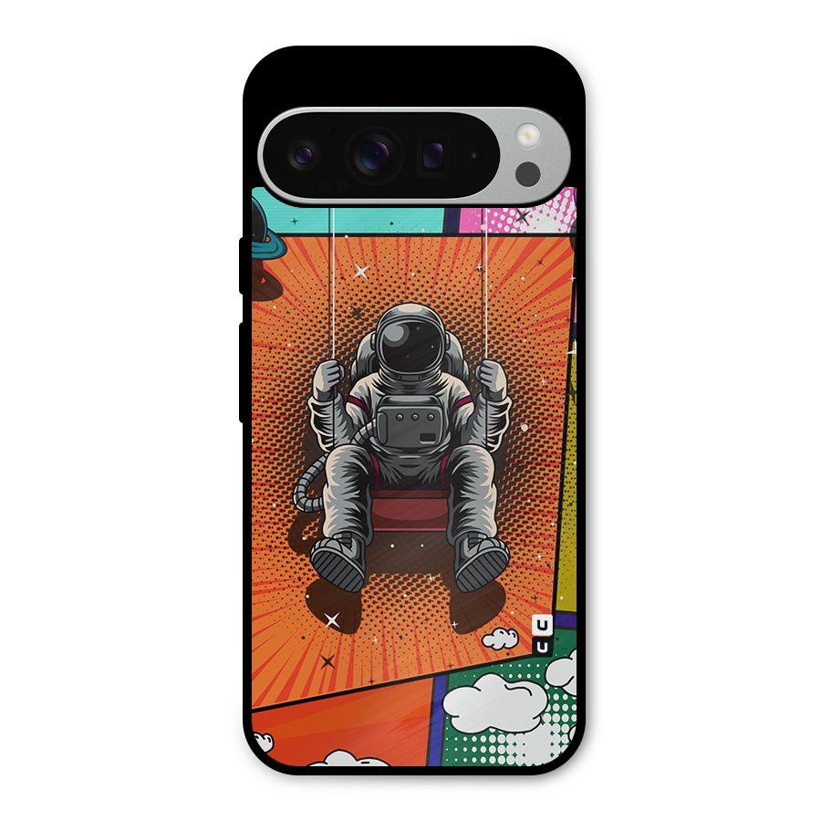 Cool Astraunaut Comic Swing Metal Back Case for Google Pixel 9 Pro XL