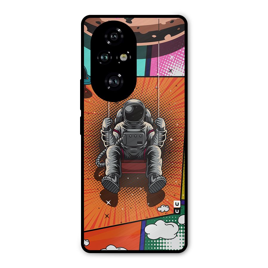 Cool Astraunaut Comic Swing Metal Back Case for Honor 200 Pro