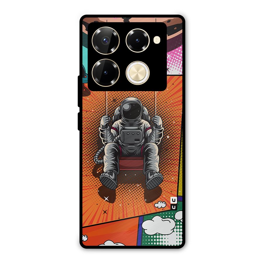 Cool Astraunaut Comic Swing Metal Back Case for Infinix Note 40 Pro