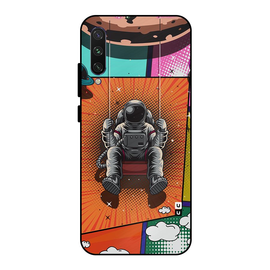 Cool Astraunaut Comic Swing Metal Back Case for Mi A3