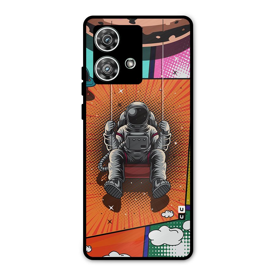 Cool Astraunaut Comic Swing Metal Back Case for Motorola Edge 40 Neo