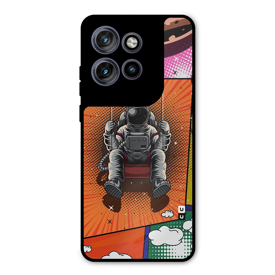Cool Astraunaut Comic Swing Metal Back Case for Motorola Edge 50 Neo