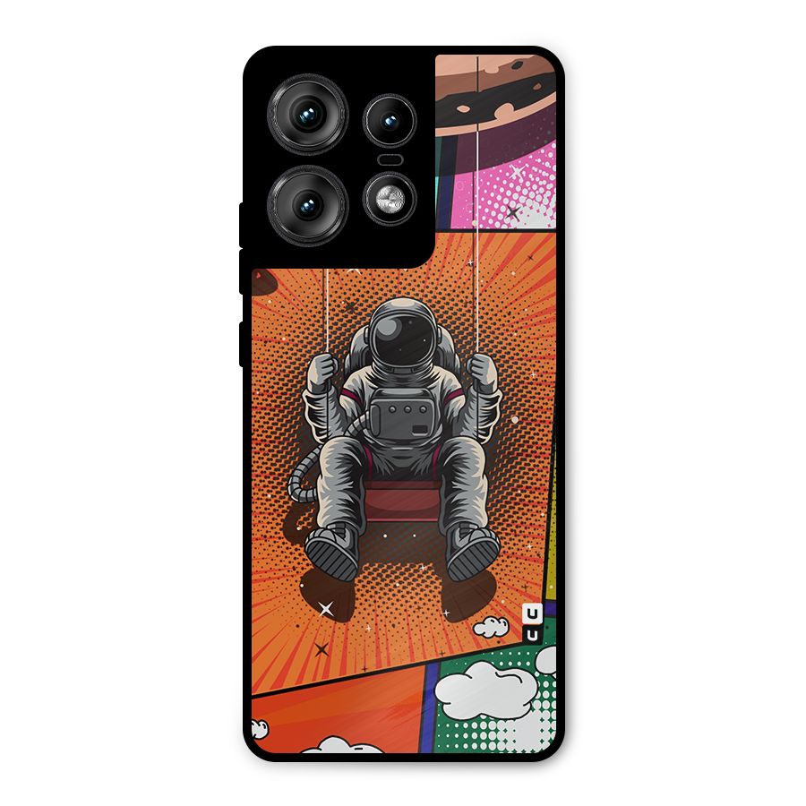 Cool Astraunaut Comic Swing Metal Back Case for Motorola Edge 50 Pro
