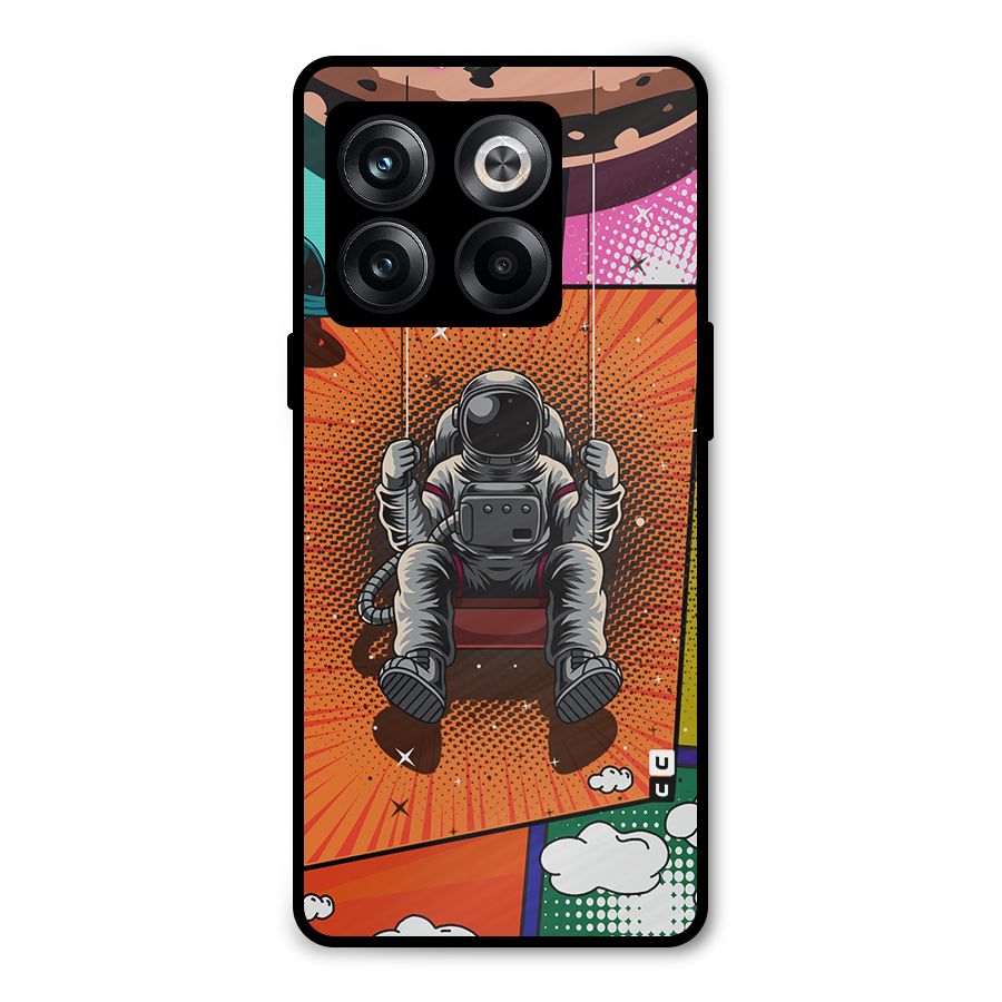 Cool Astraunaut Comic Swing Metal Back Case for OnePlus 10T