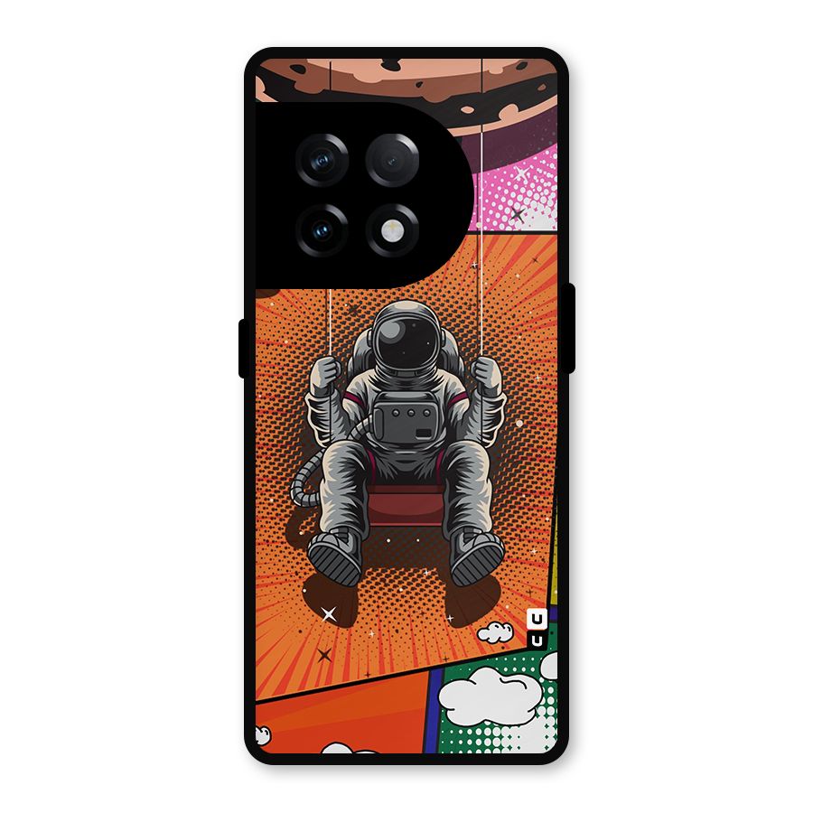 Cool Astraunaut Comic Swing Metal Back Case for OnePlus 11R