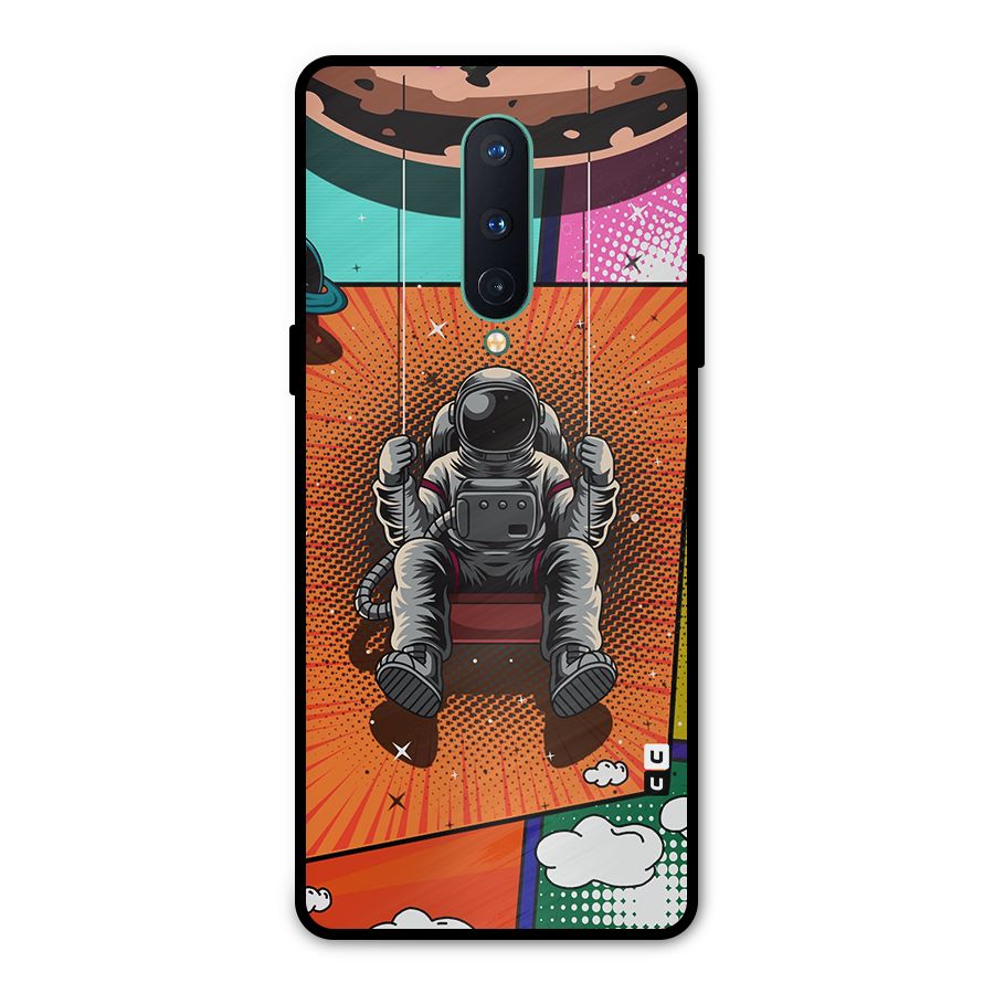 Cool Astraunaut Comic Swing Metal Back Case for OnePlus 8