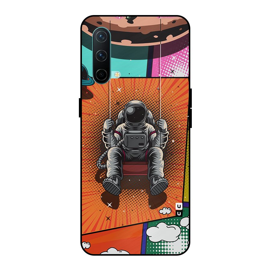 Cool Astraunaut Comic Swing Metal Back Case for OnePlus Nord CE 5G