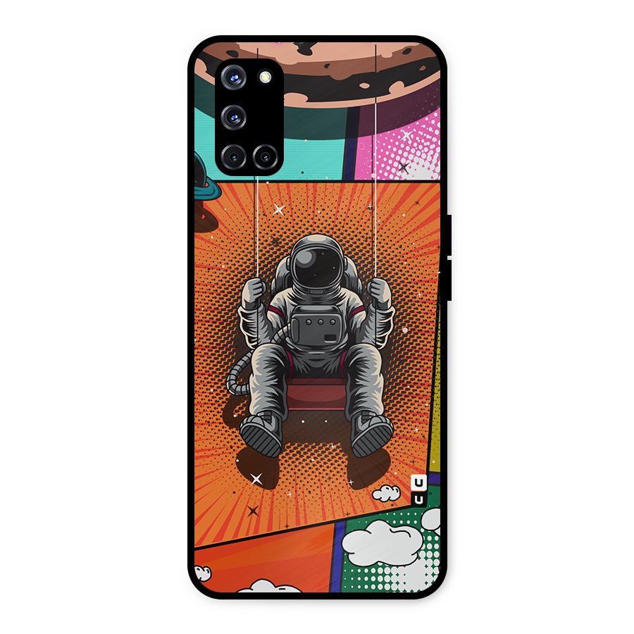 Cool Astraunaut Comic Swing Metal Back Case for Oppo A52