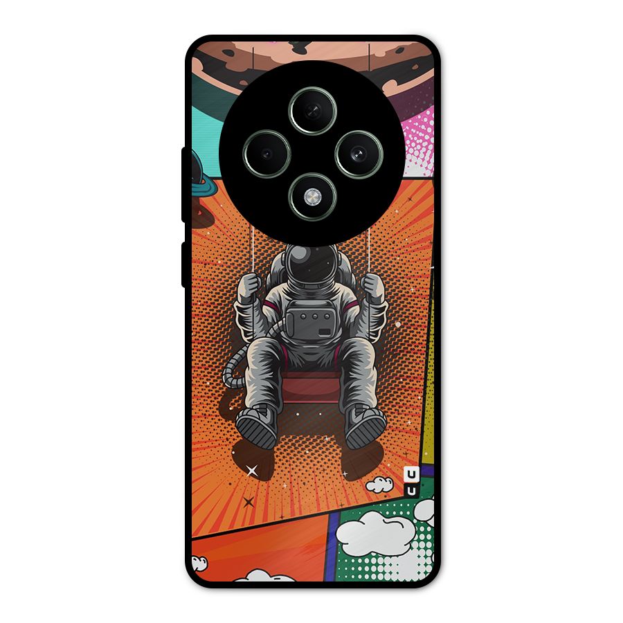 Cool Astraunaut Comic Swing Metal Back Case for Oppo F27