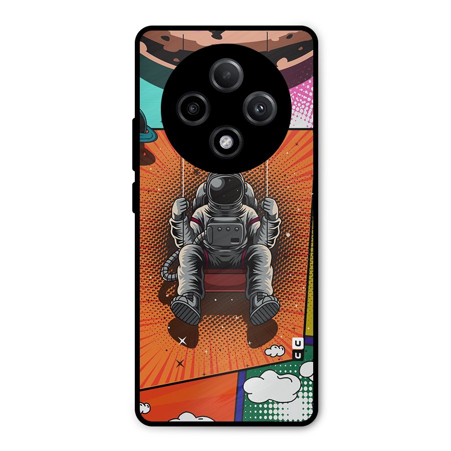 Cool Astraunaut Comic Swing Metal Back Case for Oppo F27 Pro Plus