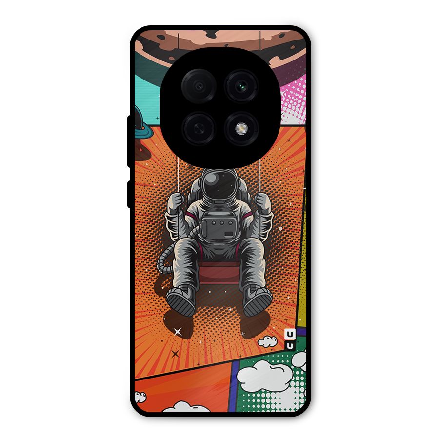 Cool Astraunaut Comic Swing Metal Back Case for Oppo F29 Pro